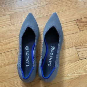 Rothy’s cloud grey birdseye point size 9.5 shoe
